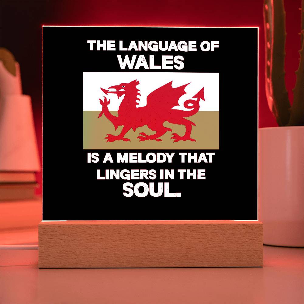 Square Acrylic Plaque, Welsh Language, A Melody That Lingers In The Soul - YERTIZZ.COM