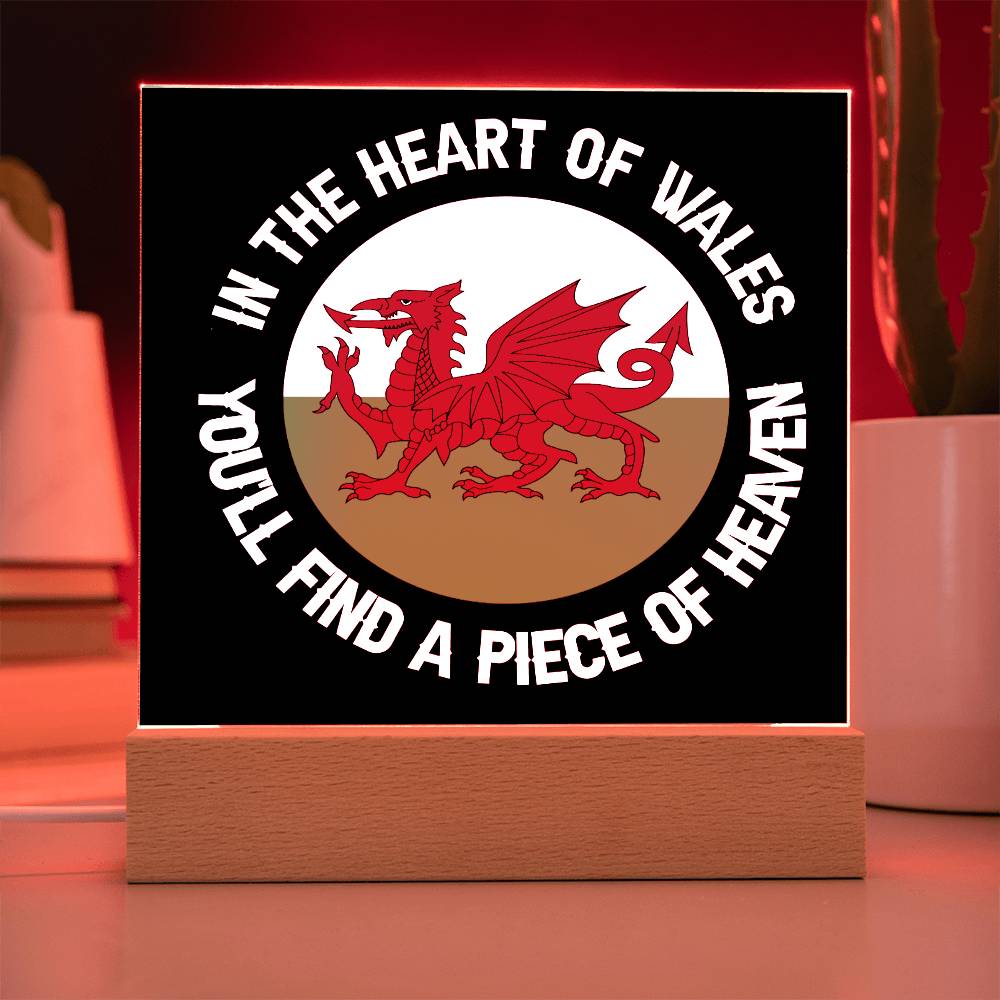 Square Acrylic Plaque, In The Heart Of Wales - YERTIZZ.COM
