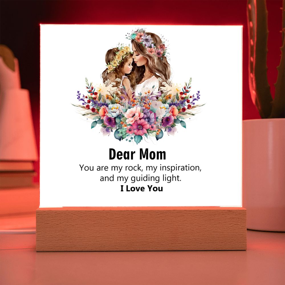 Dear Mom, I Love You, Square Acrylic Plaque - YERTIZZ.COM