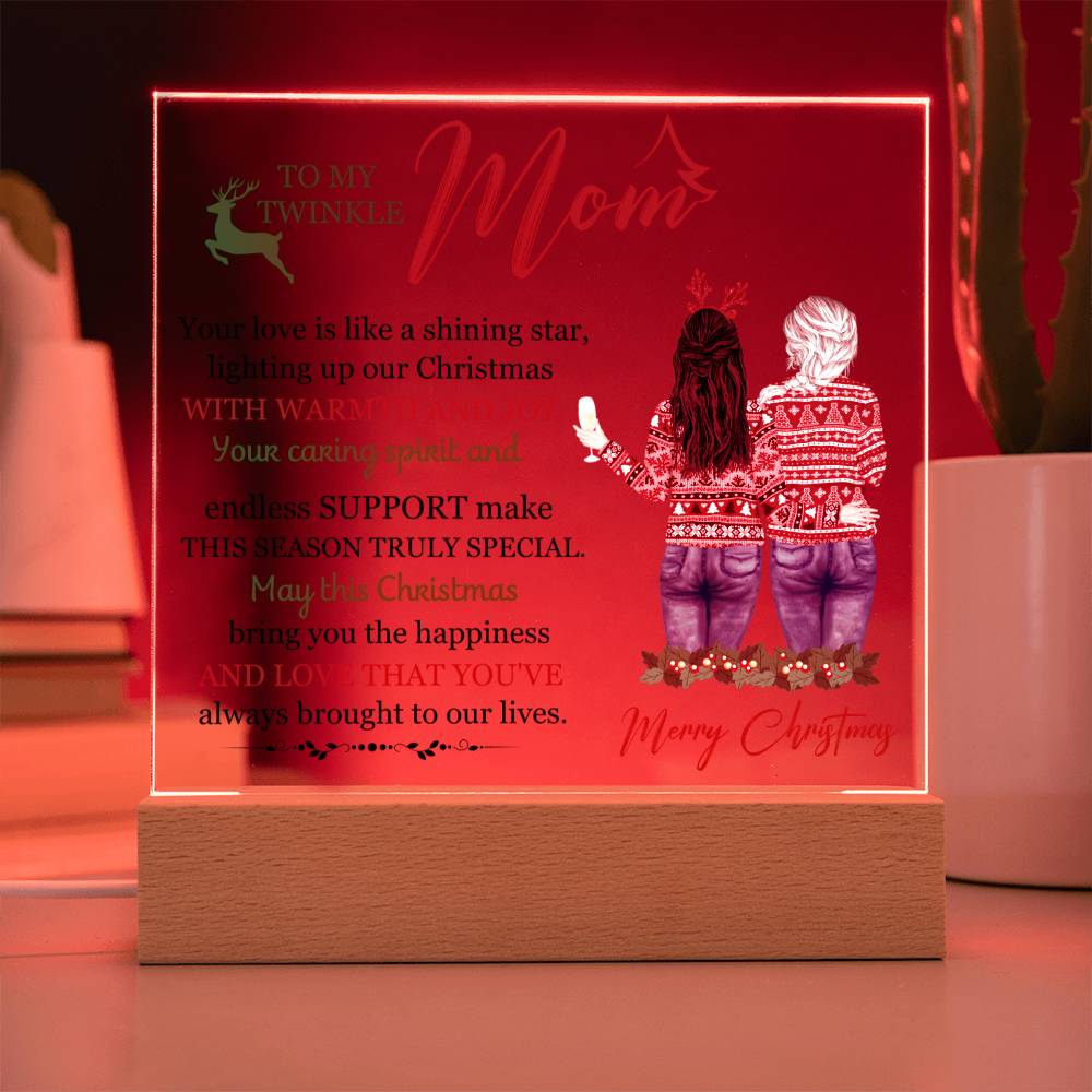 To My Twinkle Mom, Printed, Square Acrylic Plaque LED Backlit - YERTIZZ.COM
