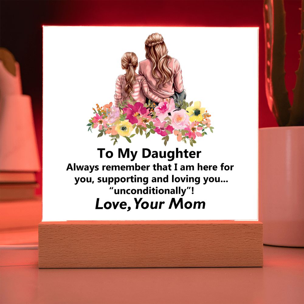 To My Daughter, Square Acrylic Plaque - YERTIZZ.COM