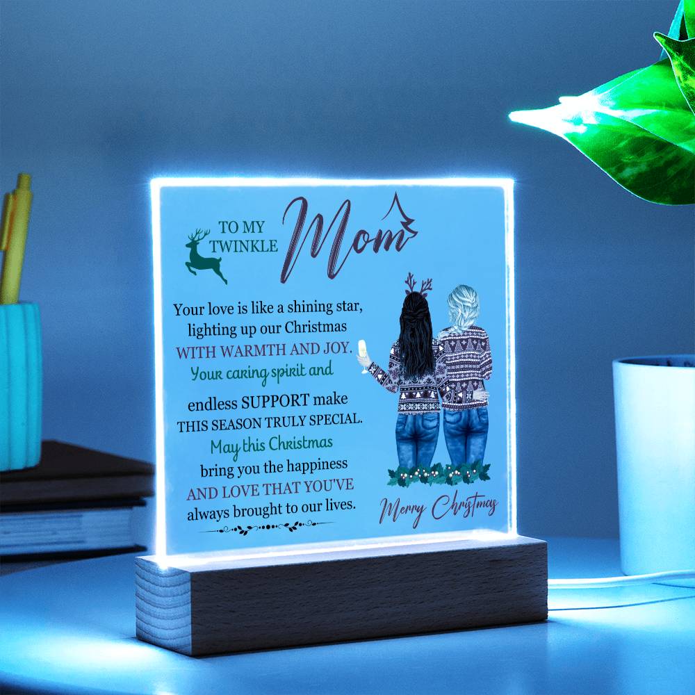 To My Twinkle Mom, Printed, Square Acrylic Plaque LED Backlit - YERTIZZ.COM