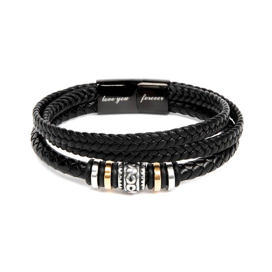 To Dad, Happy Fathers Day, Love You Forever, Leather Bracelet - YERTIZZ.COM
