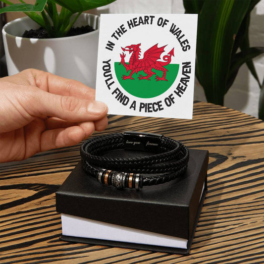 Men's Love You Forever Bracelet, In The Heart Of Wales, Welsh Gifts - YERTIZZ.COM