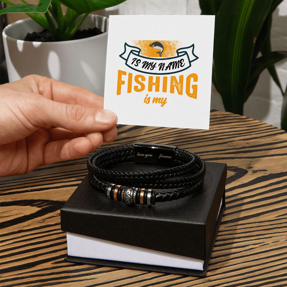 Father, Husband, Son, Dad, Vegan Leather Bracelet, Love You Forever, Engraved