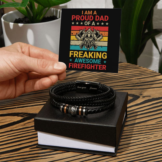 Men's Vegan Leather Bracelet, Father, Husband, Son, Dad, Love You Forever, Engraved - YERTIZZ.COM