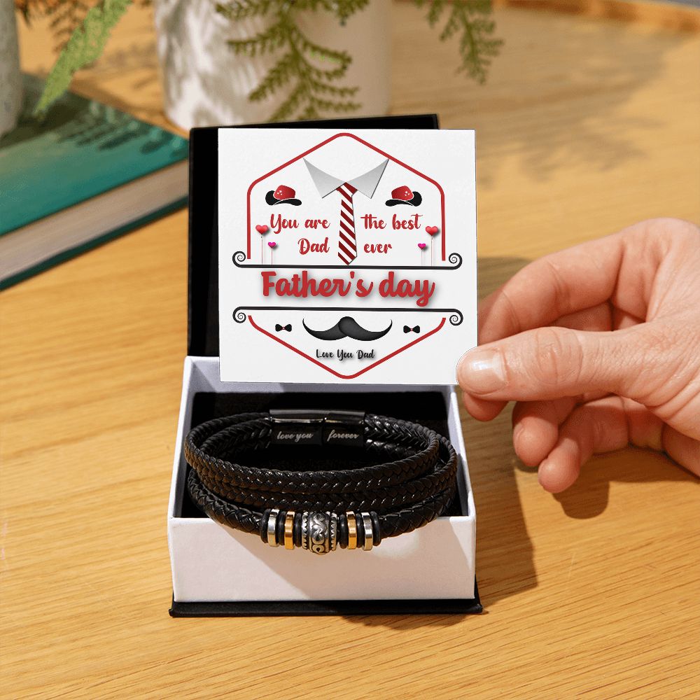 Vegan Leather Bracelet, Love You Forever Dad, Engraved - YERTIZZ.COM