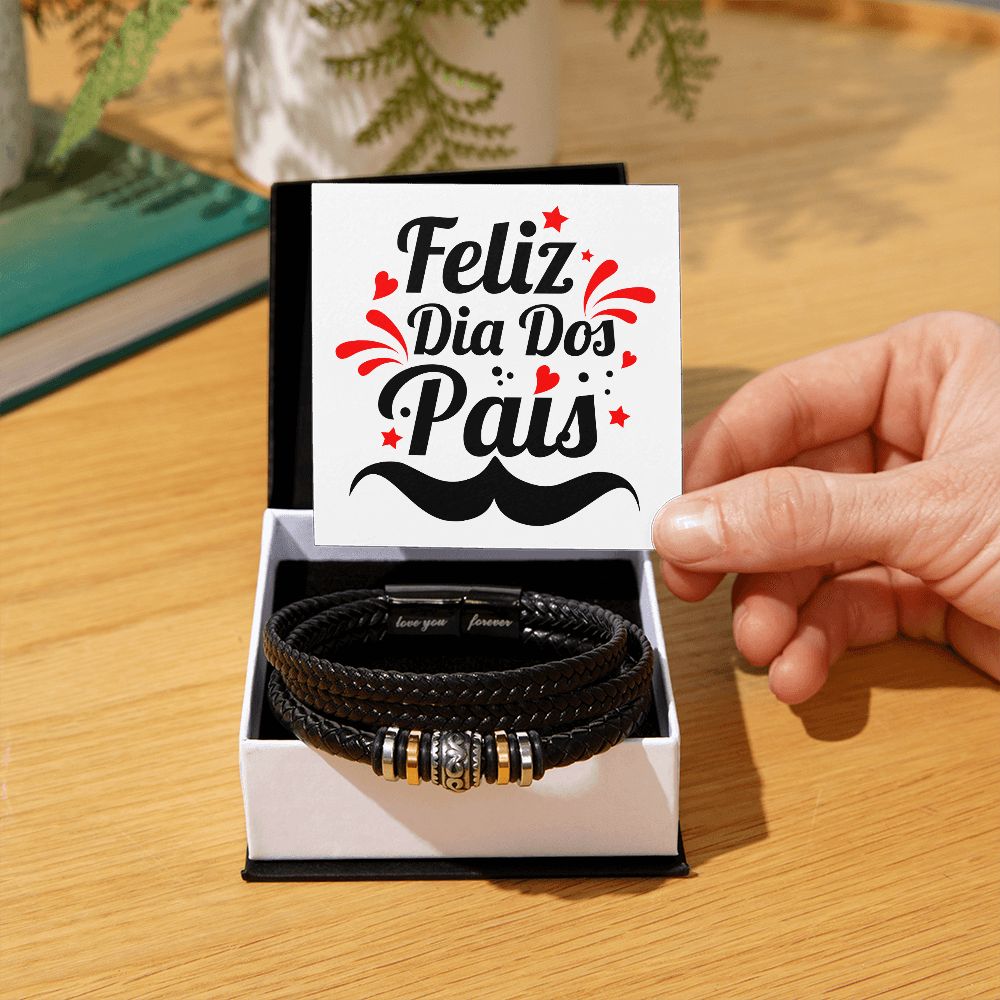 Vegan Leather Bracelet, Love You Forever Dad, Engraved - YERTIZZ.COM