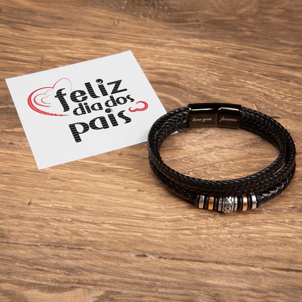 Vegan Leather Bracelet, Love You Forever Dad, Engraved - YERTIZZ.COM