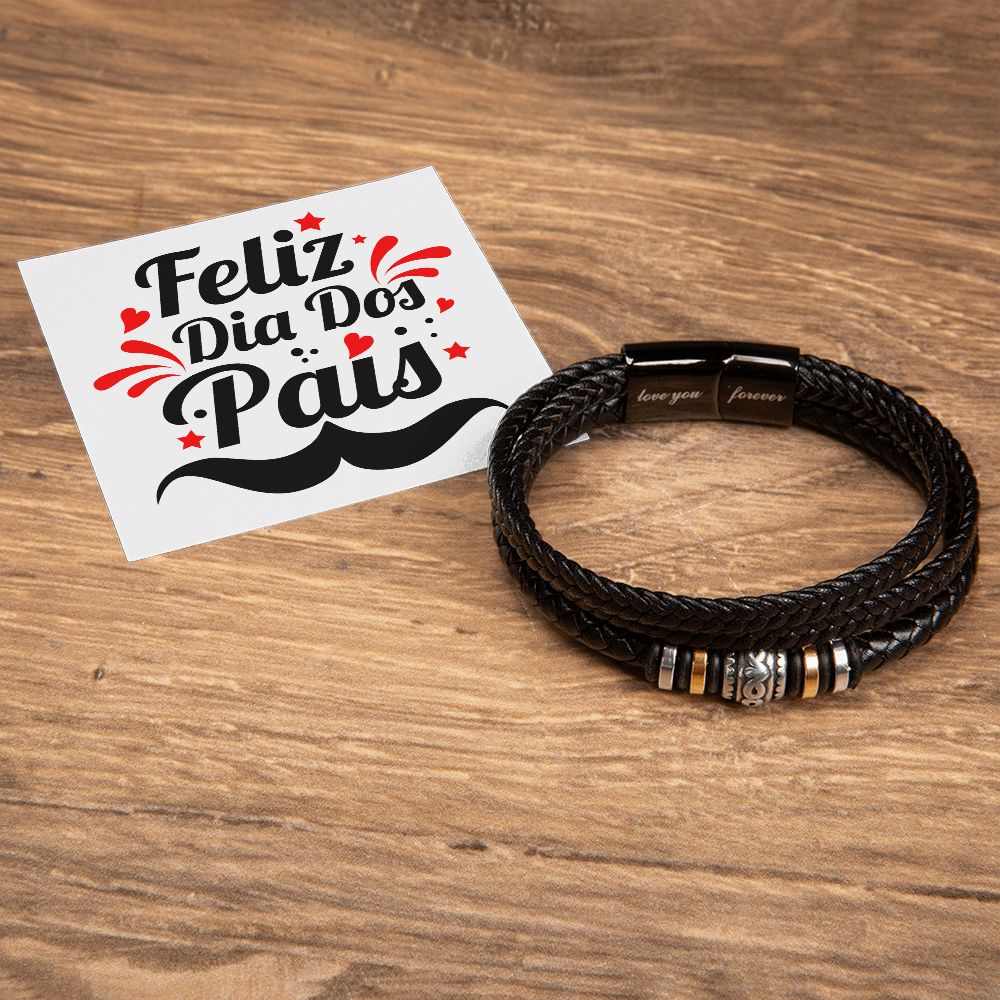 Vegan Leather Bracelet, Love You Forever Dad, Engraved - YERTIZZ.COM