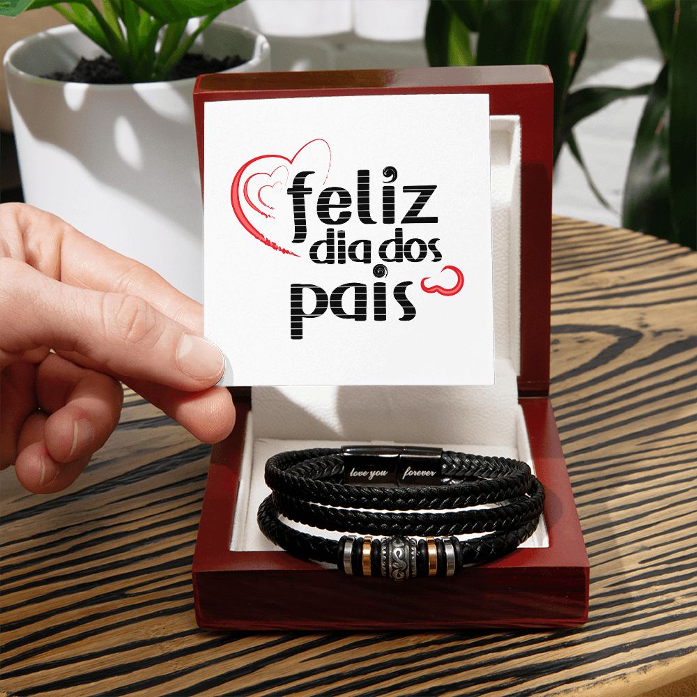 Vegan Leather Bracelet, Love You Forever Dad, Engraved - YERTIZZ.COM