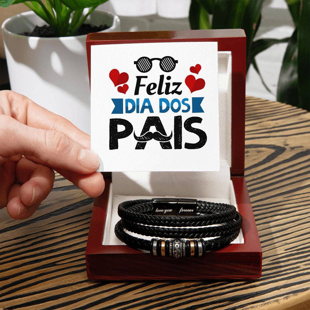 Vegan Leather Bracelet, Love You Forever Dad, Engraved - YERTIZZ.COM