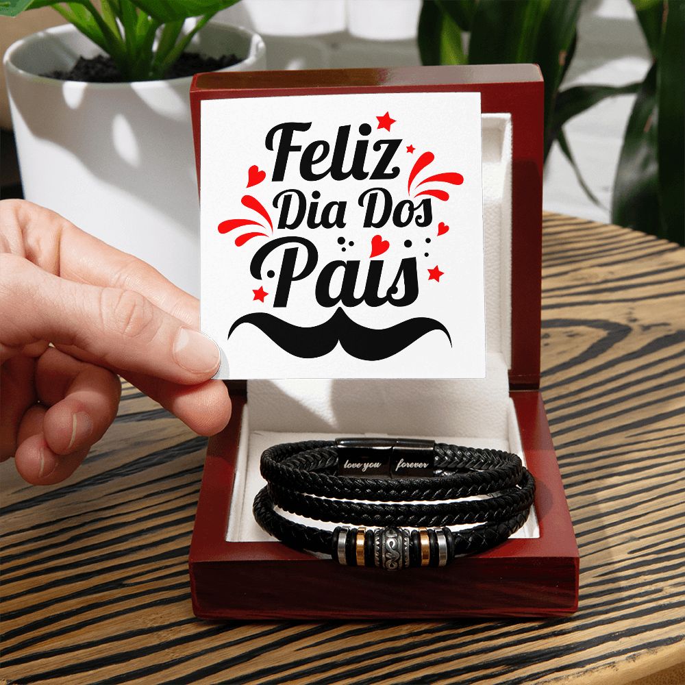Vegan Leather Bracelet, Love You Forever Dad, Engraved - YERTIZZ.COM