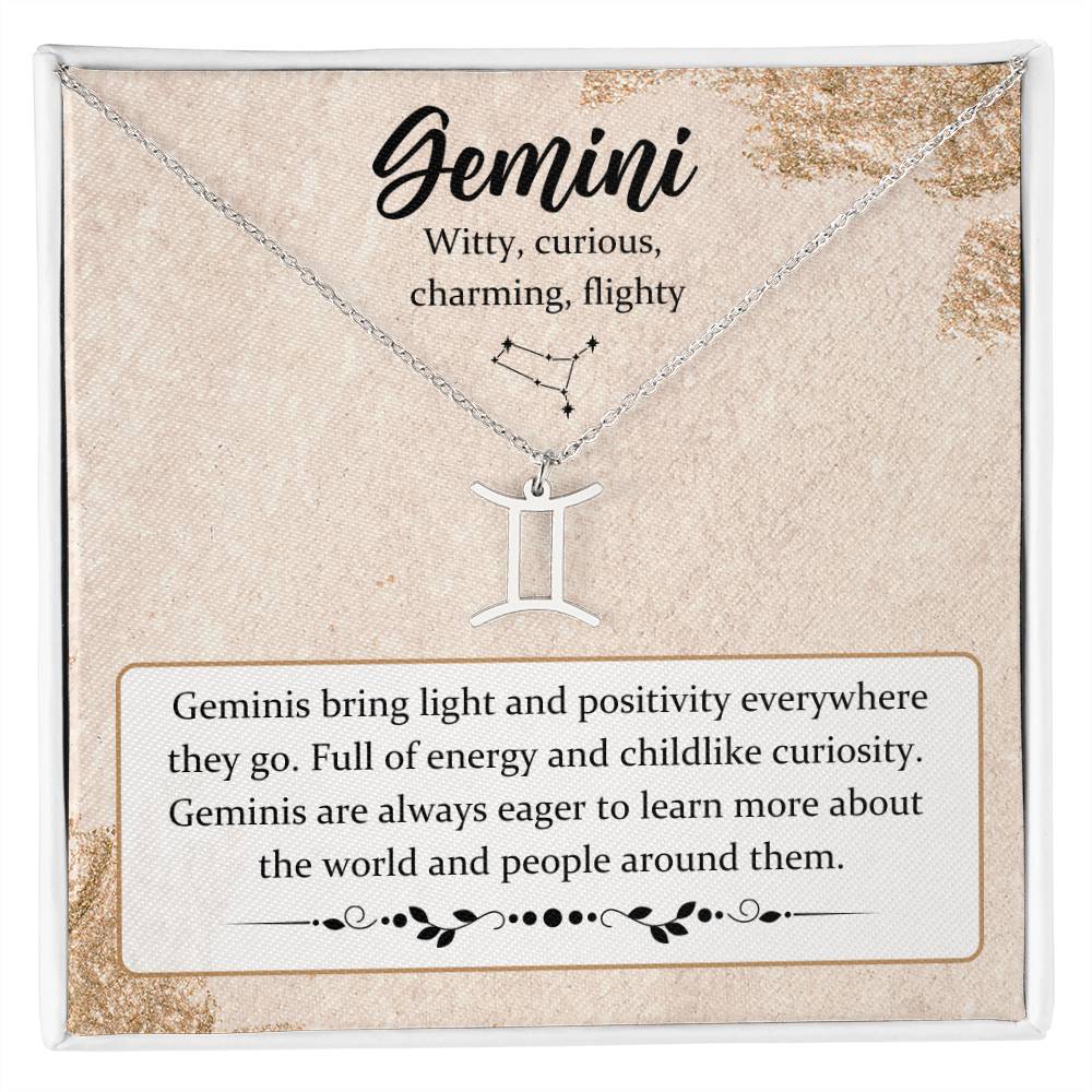 Gemini, Zodiac, Sign, Astrological Pendant, Necklace - YERTIZZ.COM