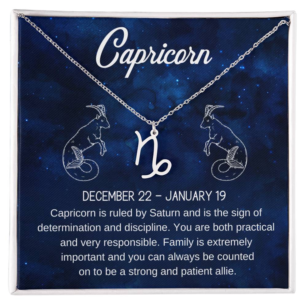 Capricorn, Zodiac, Sign, Astrological Pendant, Necklace - YERTIZZ.COM
