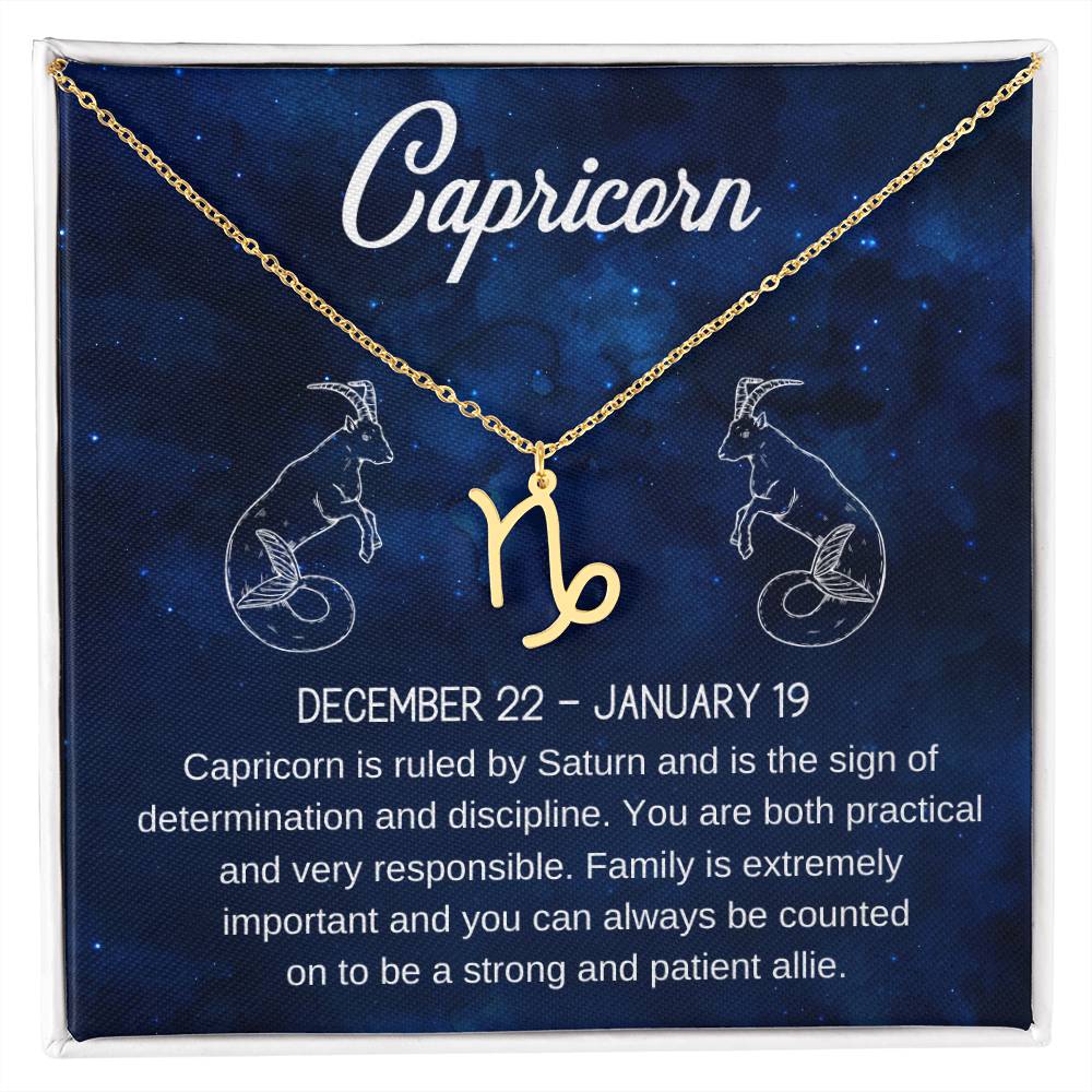 Capricorn, Zodiac, Sign, Astrological Pendant, Necklace - YERTIZZ.COM