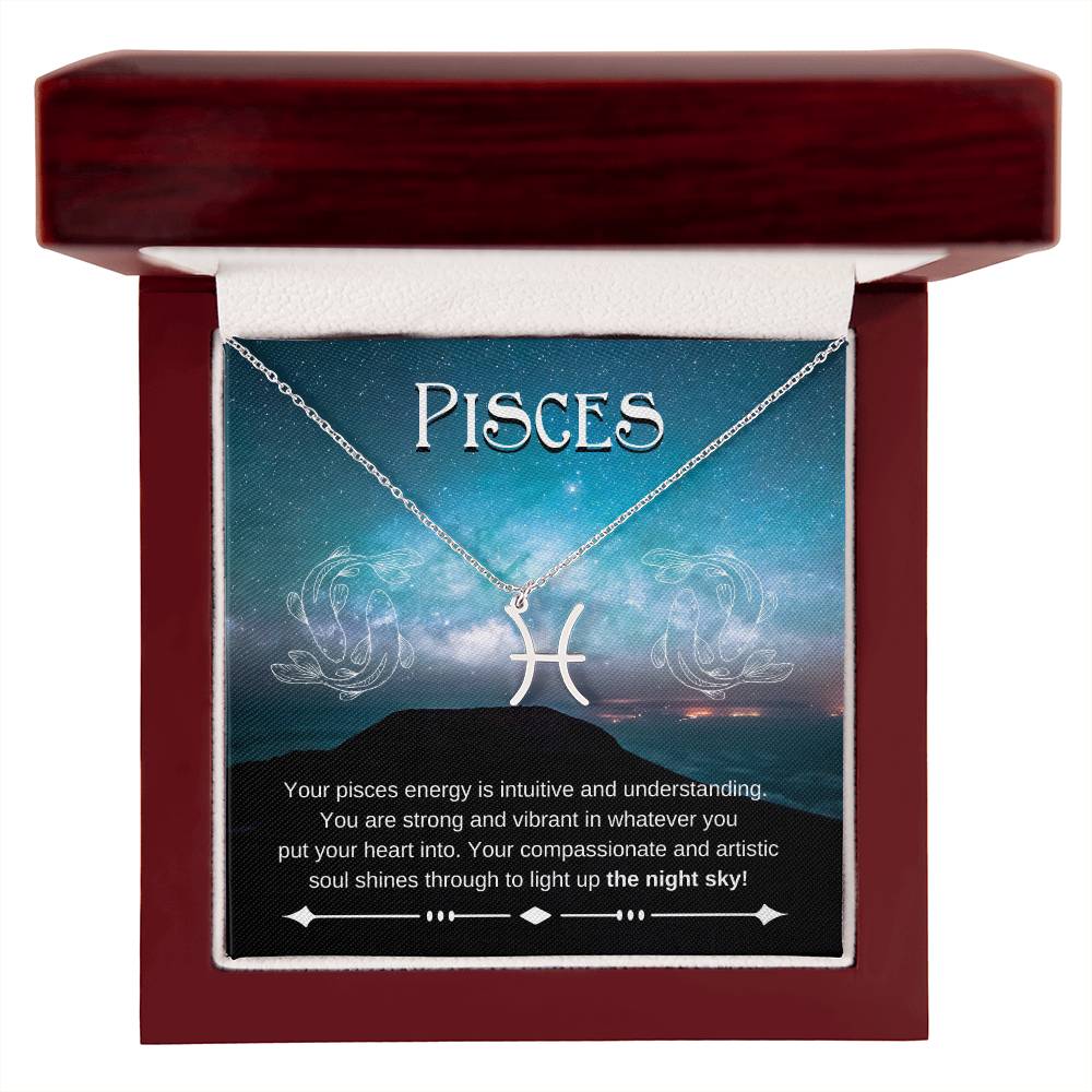 Pisces, Zodiac, Sign, Astrological Pendant, Necklace - YERTIZZ.COM