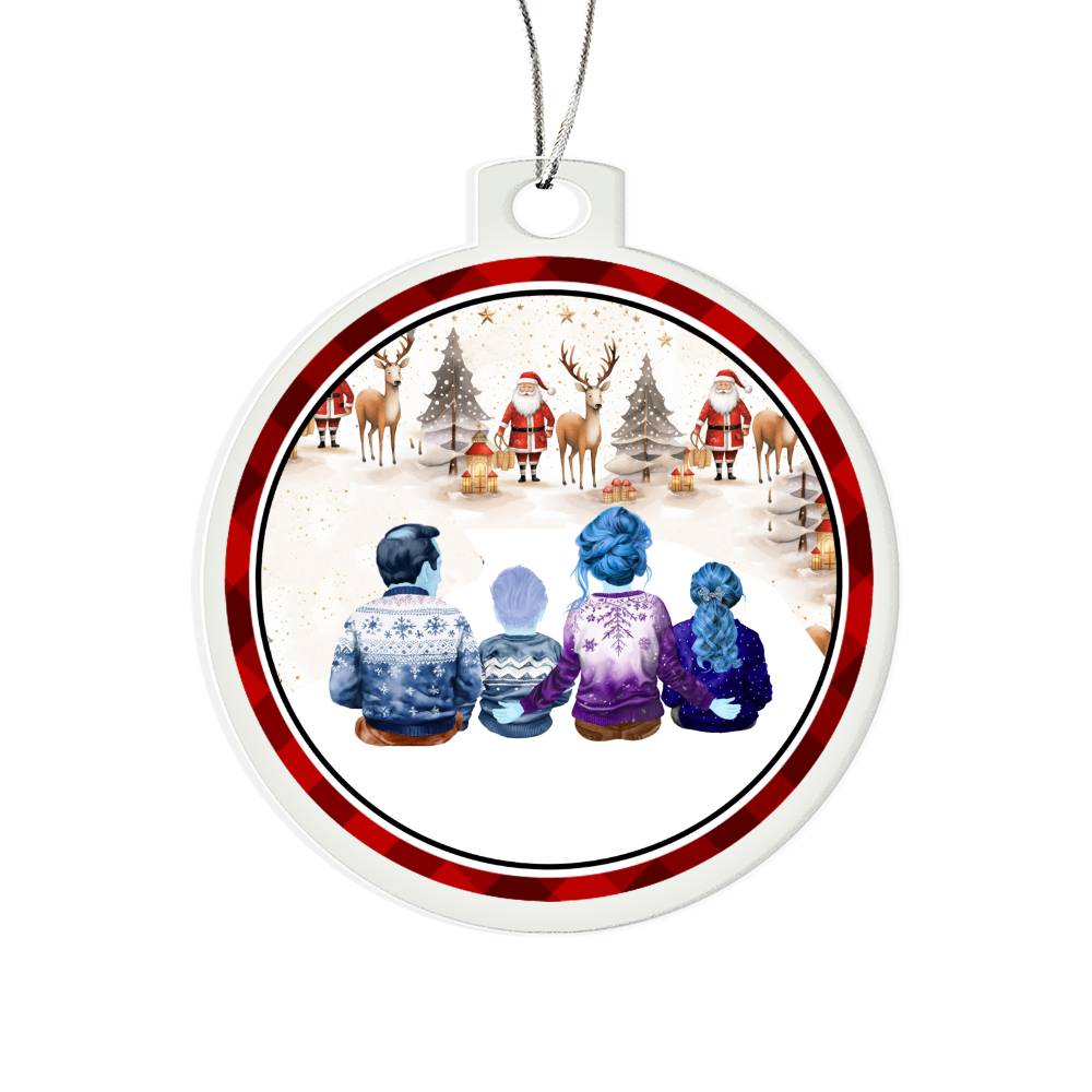 Acrylic, Christmas Ornament, Santa, Gifts, Family - YERTIZZ.COM