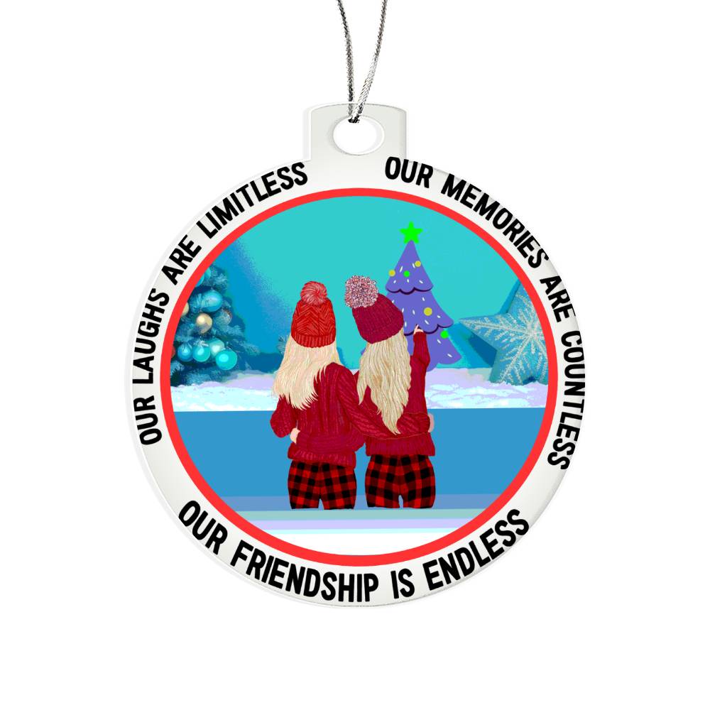 Acrylic Christmas Ornament, Our Friendship is Endless - YERTIZZ.COM