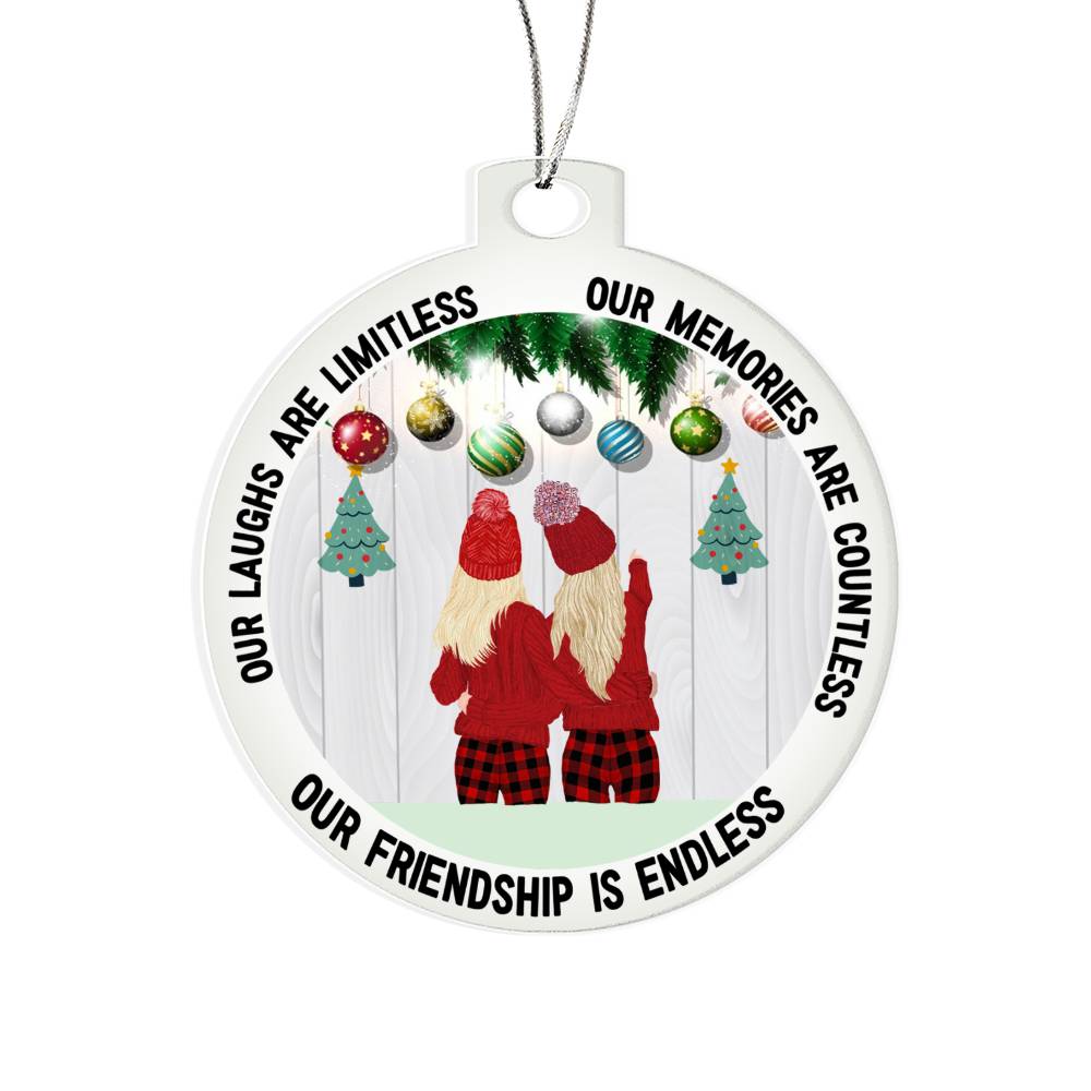 Acrylic Christmas Ornament, Friendship Is Endless - YERTIZZ.COM