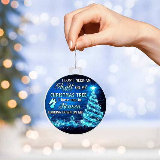 Acrylic Christmas in Heaven Ornament, Personalized Memorial Ornament