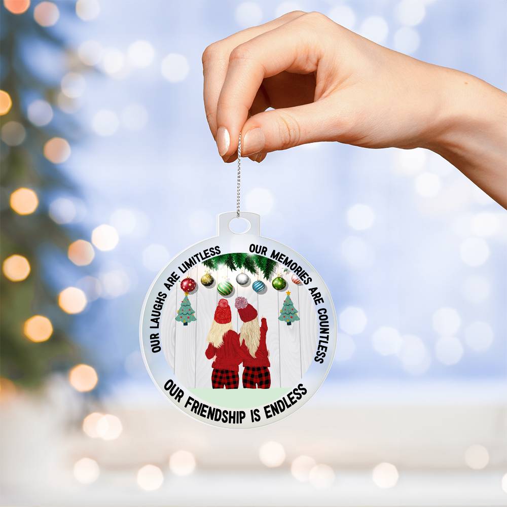 Acrylic Christmas Ornament, Friendship Is Endless - YERTIZZ.COM