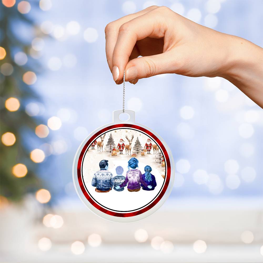 Acrylic, Christmas Ornament, Santa, Gifts, Family - YERTIZZ.COM