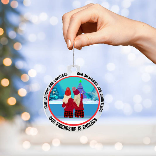 Acrylic Christmas Ornament, Our Friendship is Endless - YERTIZZ.COM