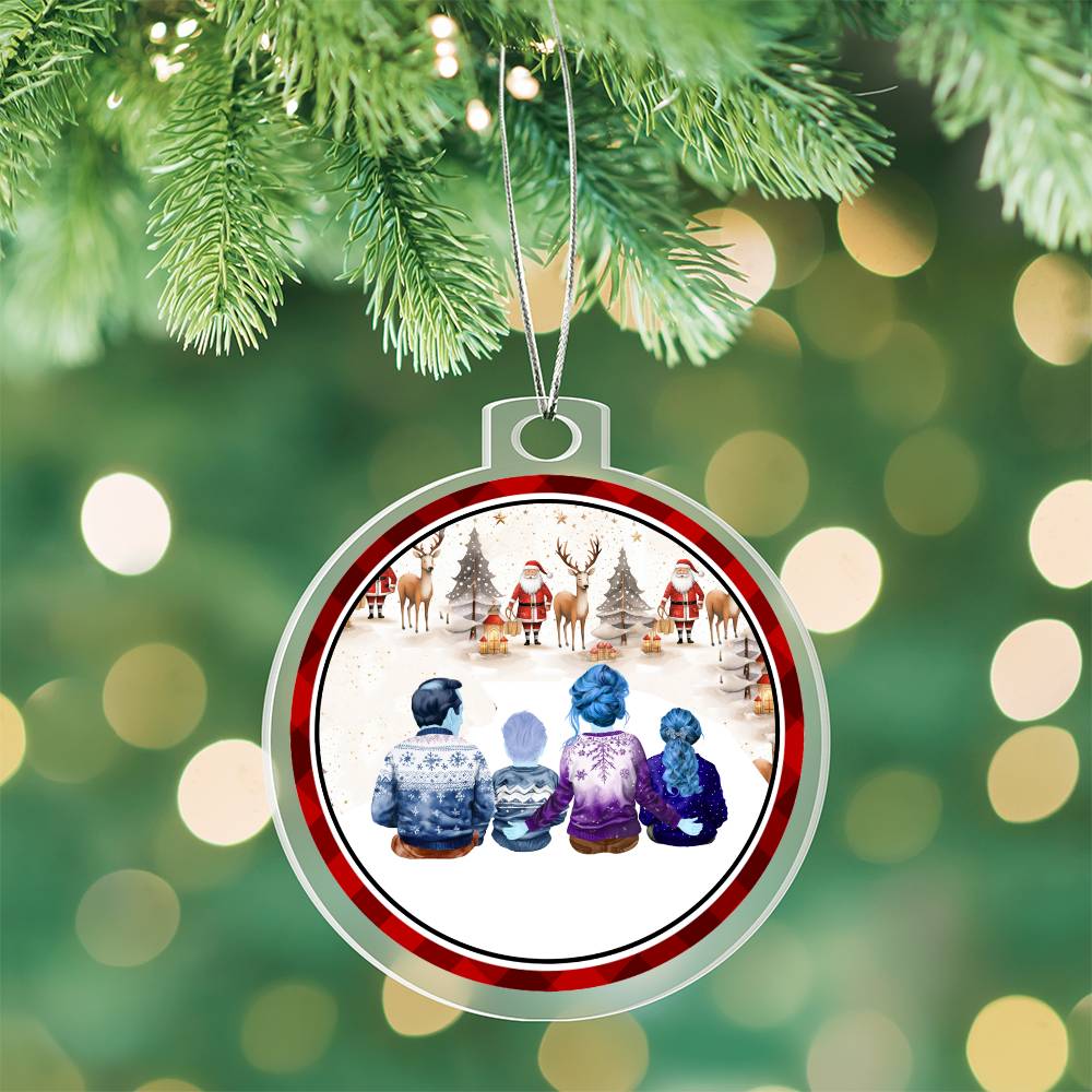 Acrylic, Christmas Ornament, Santa, Gifts, Family - YERTIZZ.COM