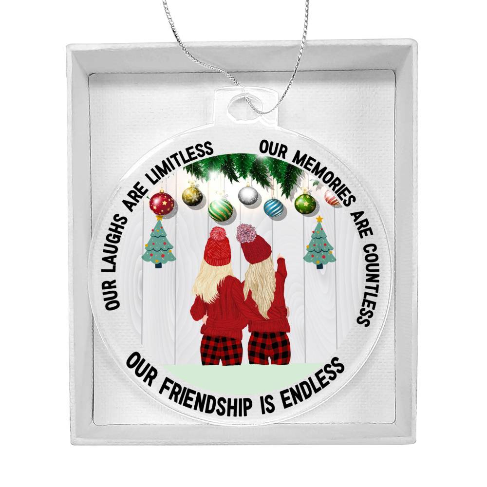Acrylic Christmas Ornament, Friendship Is Endless - YERTIZZ.COM