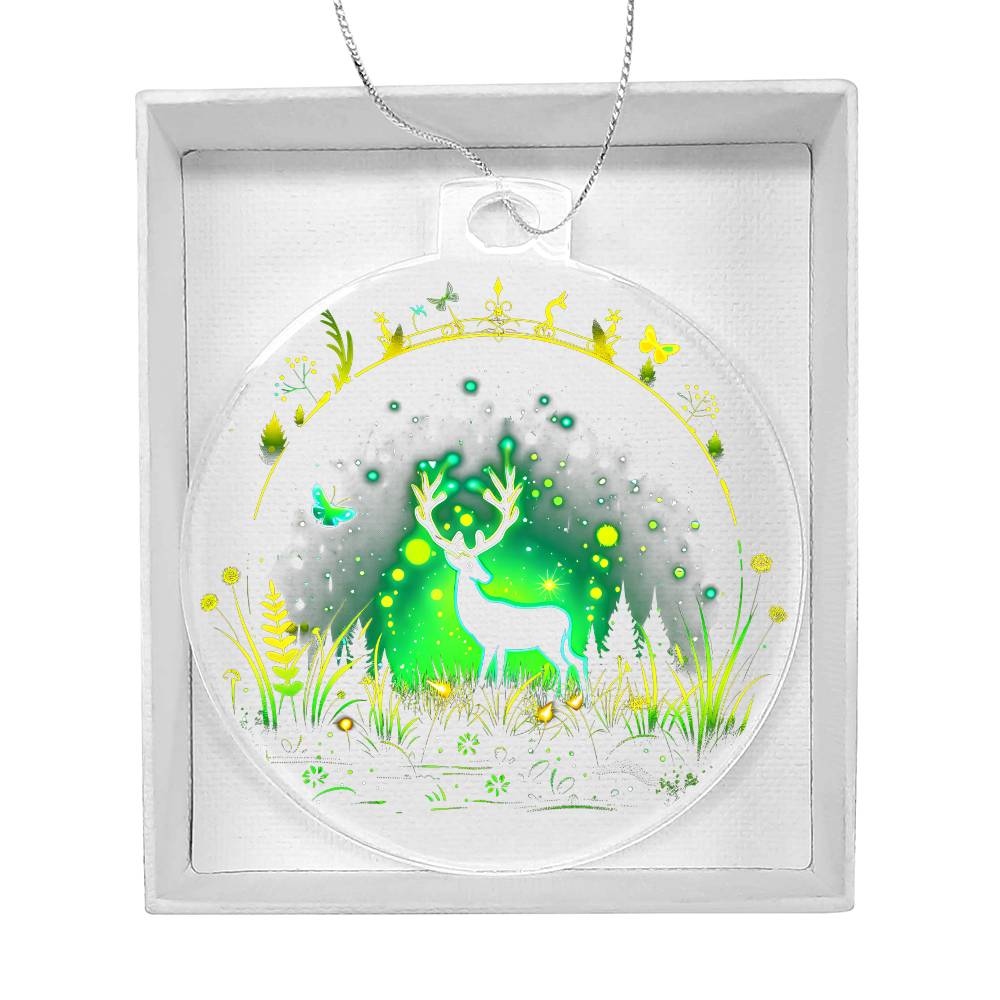 Deer Scene Ornament - Christmas Best Gift - Acrylic Ornament