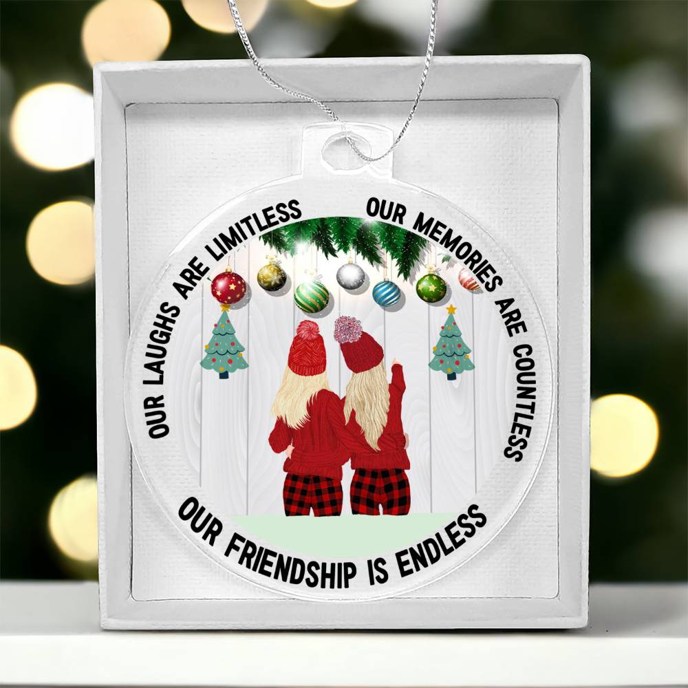 Acrylic Christmas Ornament, Friendship Is Endless - YERTIZZ.COM