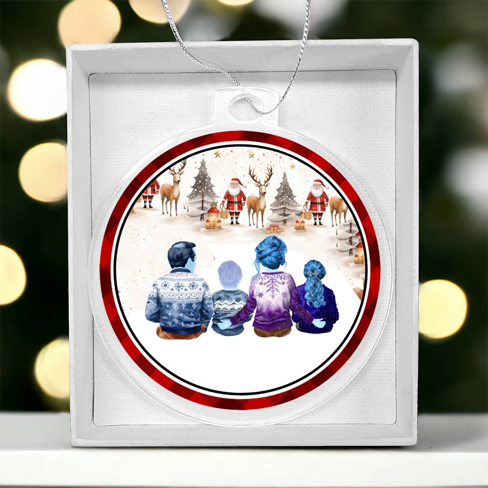 Acrylic, Christmas Ornament, Santa, Gifts, Family - YERTIZZ.COM