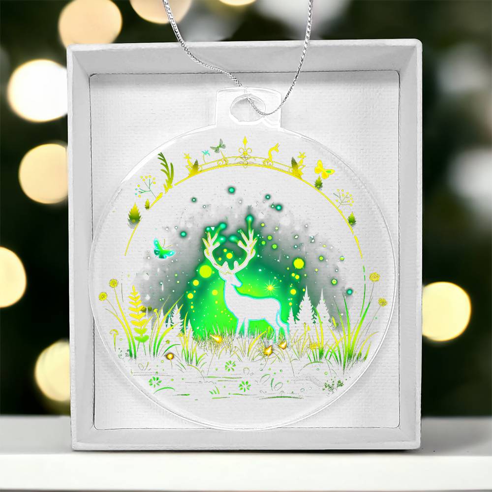 Deer Scene Ornament - Christmas Best Gift - Acrylic Ornament