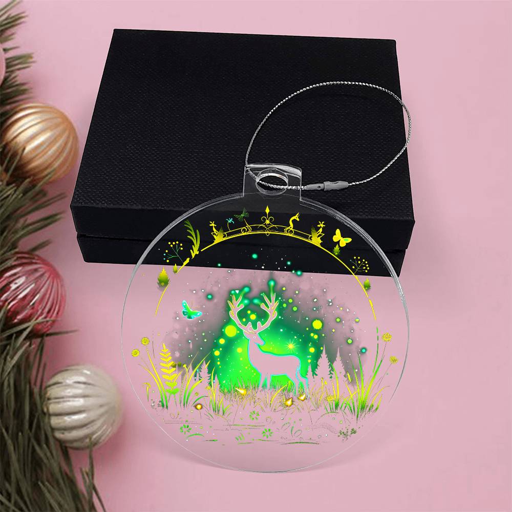 Deer Scene Ornament - Christmas Best Gift - Acrylic Ornament