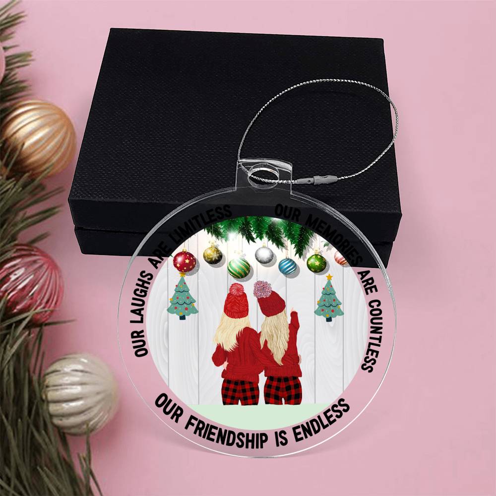 Acrylic Christmas Ornament, Friendship Is Endless - YERTIZZ.COM