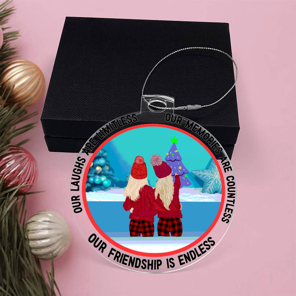 Acrylic Christmas Ornament, Our Friendship is Endless - YERTIZZ.COM