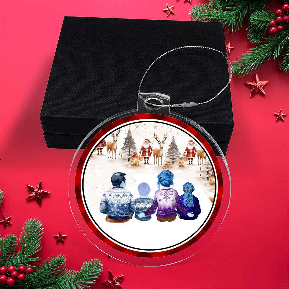 Acrylic, Christmas Ornament, Santa, Gifts, Family - YERTIZZ.COM