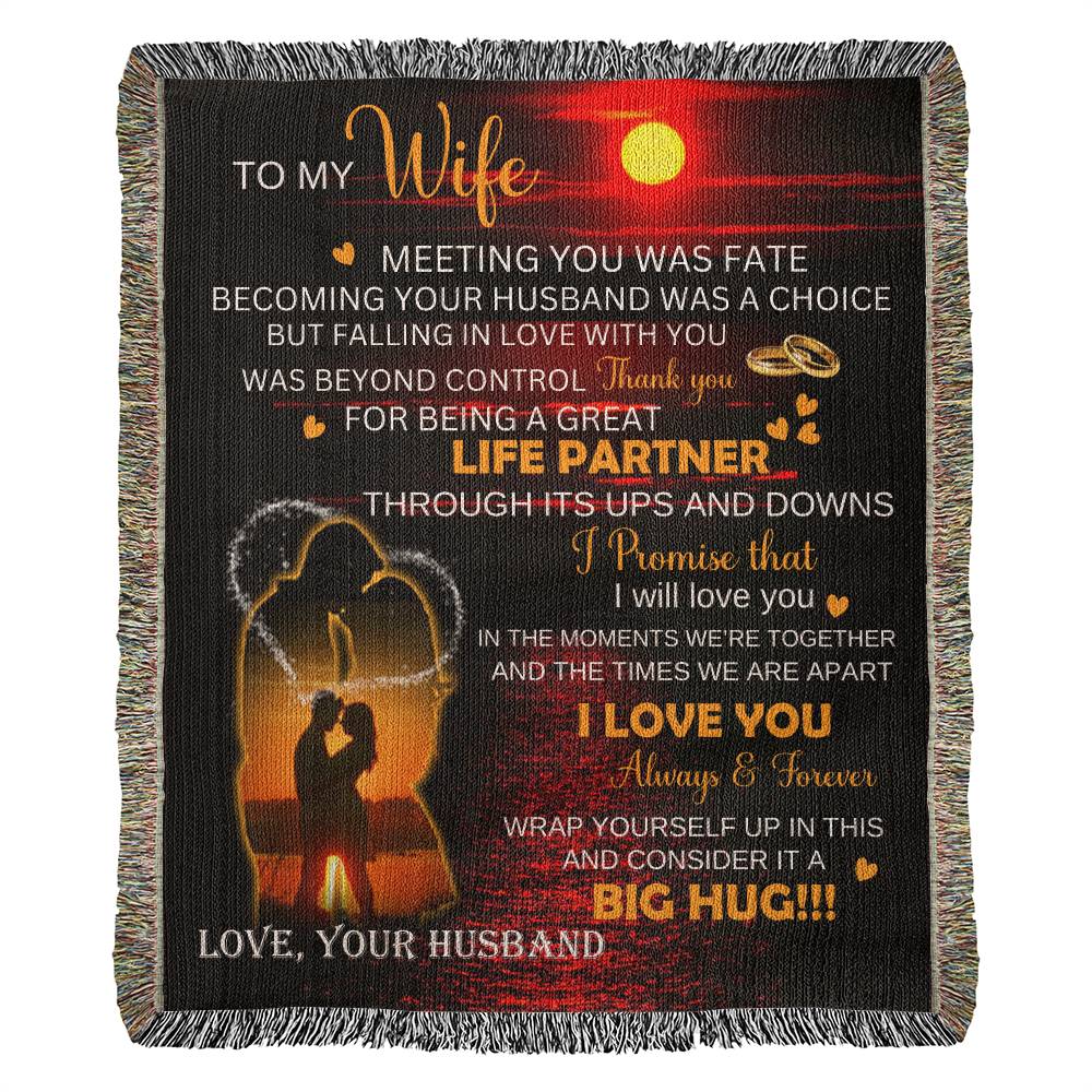 Heirloom Woven Blanket-Portrait, To My Wife - YERTIZZ.COM