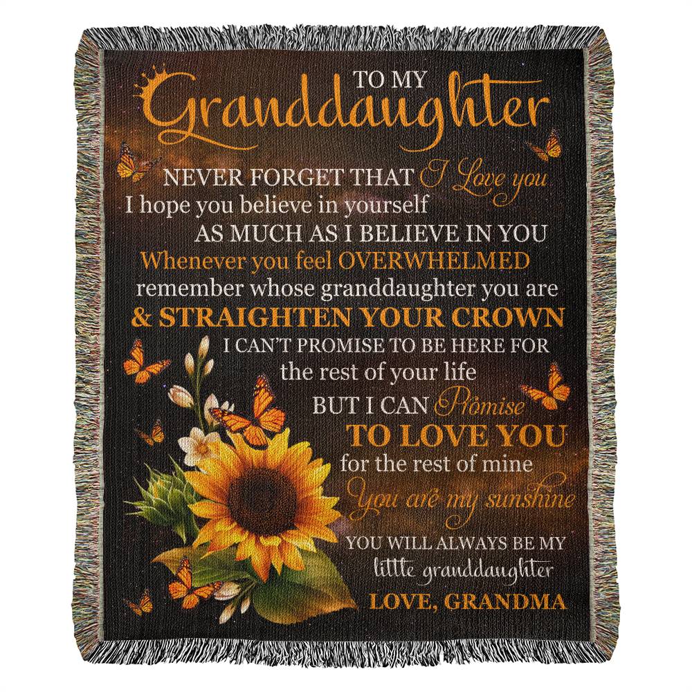Heirloom Woven Blanket-Portrait, To My Granddaughter - YERTIZZ.COM