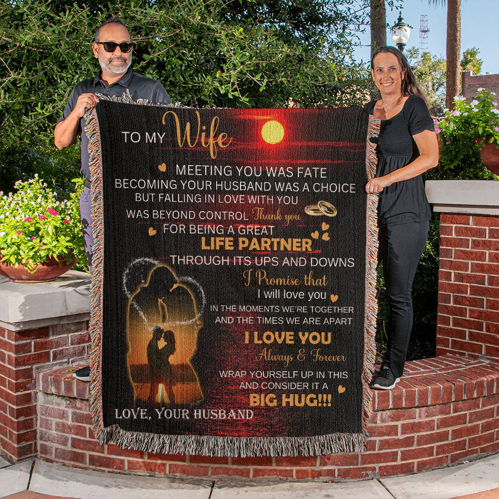 Heirloom Woven Blanket-Portrait, To My Wife - YERTIZZ.COM