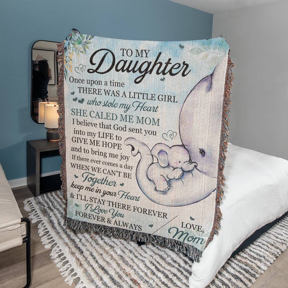 Heirloom Woven Blanket-Portrait, To My Daughter - YERTIZZ.COM