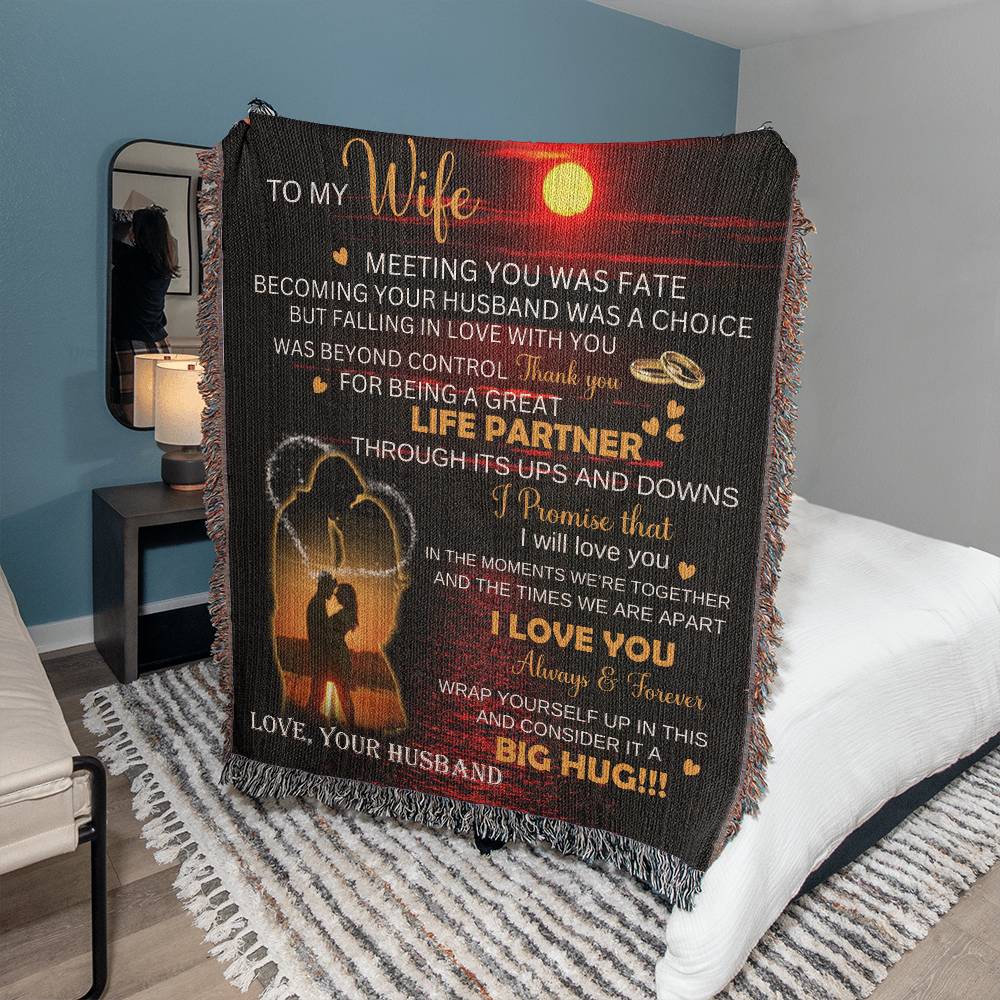 Heirloom Woven Blanket-Portrait, To My Wife - YERTIZZ.COM