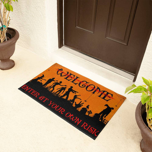 Spooktacular Entrance Halloween Door Mat-Enter at Your Own Risk