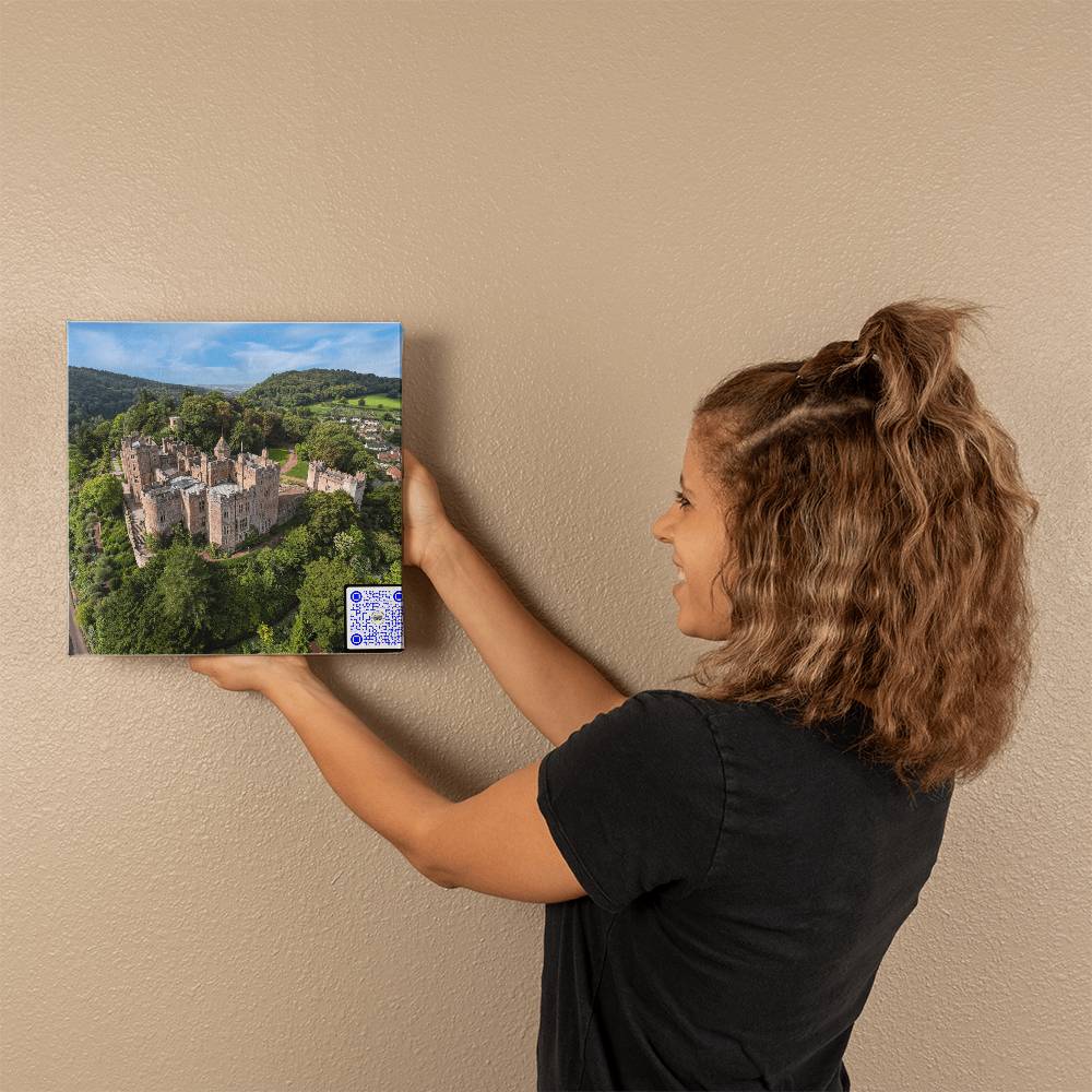 Dunster Castle, Somerset England, Aerial View, Gallery Wrapped Canvas - YERTIZZ.COM