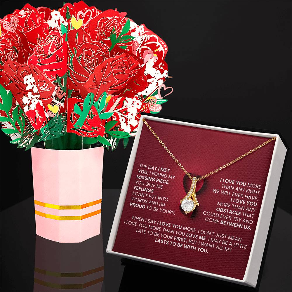 Alluring Beauty Necklace, Sweet Devotion Flower Bouquet Bundle, Valentine's Day - YERTIZZ.COM