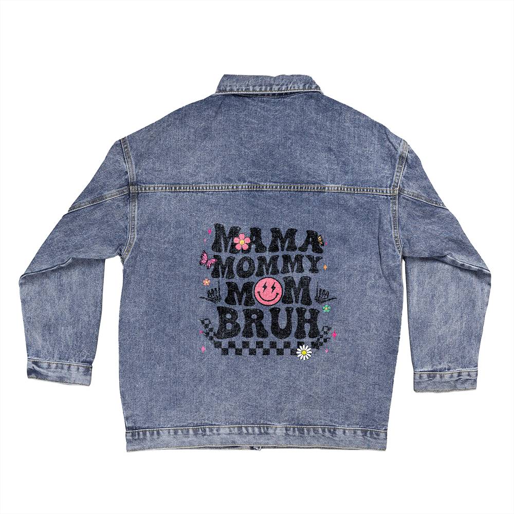 Oversized Women's DTG Denim Jacket, Mam, Mammy, Mommy, Mom, Wife, Mothers Day - YERTIZZ.COM