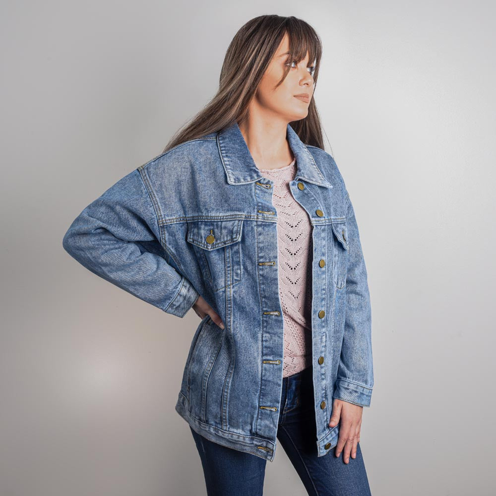 Oversized Women's DTG Denim Jacket, Mam, Mammy, Mommy, Mom, Wife, Mothers Day - YERTIZZ.COM