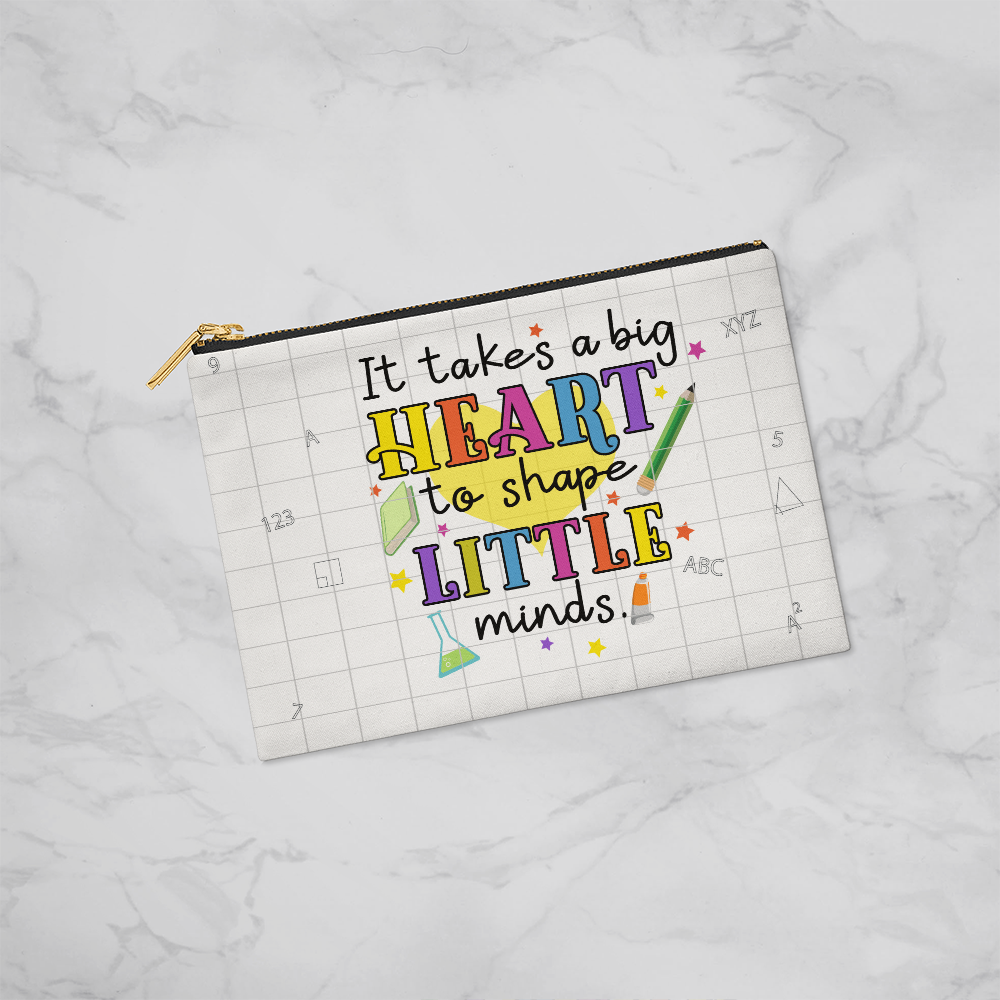 Big Heart, Little Minds – Inspirational Teacher Zipper Pouch