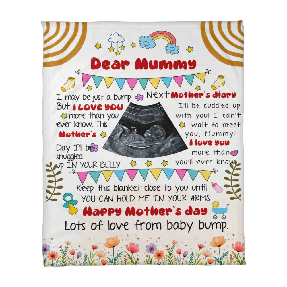 Baby Bump Ultrasound Blanket – A Personalized Pregnancy Keepsake to Celebrate the Bond Between Mom and Baby